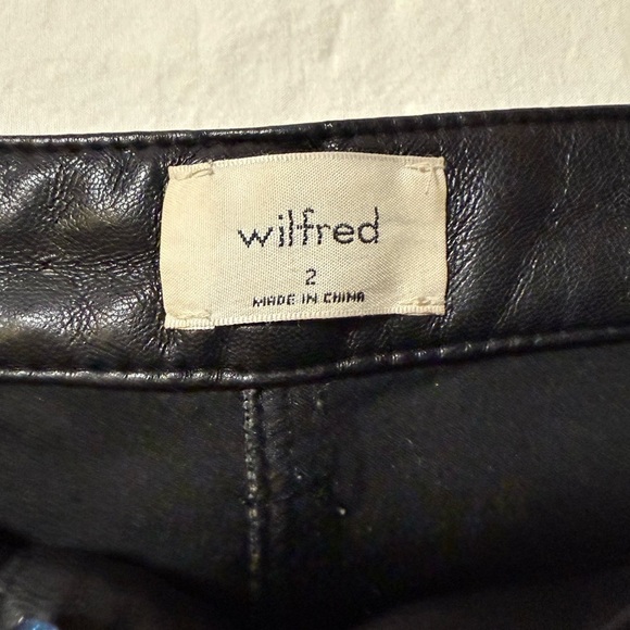 Aritzia Wilfred The Melina High Waisted Black Vegan Faux Leather Pants 2 - Picture 4 of 12